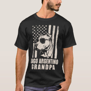 Dogo Argentino Opa Amerikanische Flagge Hund Väter T-Shirt
