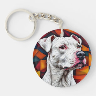 🐕 Dogo Argentino-Porträt-Geschenk für Hunde-Liebh Schlüsselanhänger