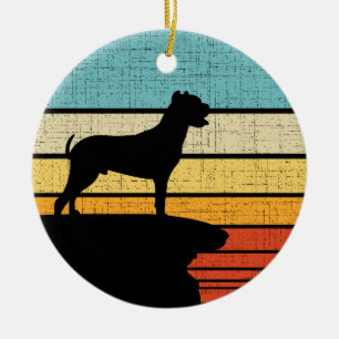 Dogo Argentino Retro Vintage 60er 70er Hund Welpe Keramik Ornament