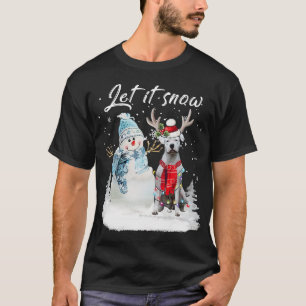 Dogo Argentino Santa Hund Weihnachten Schneemann X T-Shirt