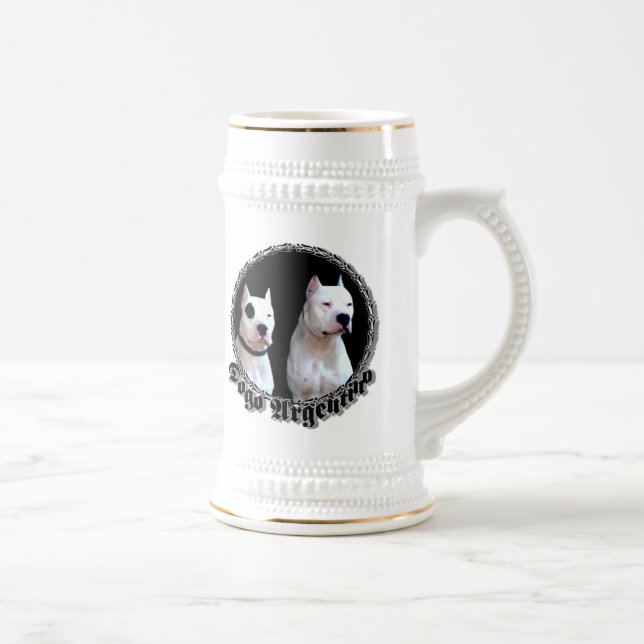 Dogo Argentino Stein Bierglas (Rechts)
