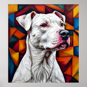 Dogo Argentino Weißer Wachhund Kräftige Rasse Hafe Poster