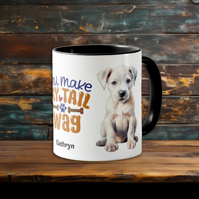 Dogo Argentino Welpe, die ich meinen Schwanz Wag Tasse (Von Creator hochgeladen)