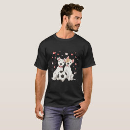 Dogo Argentino with soccer ball for Valentines Day T-Shirt