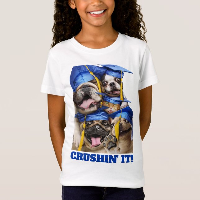 Dogs and Cat Grads in Photo Booth T-Shirt (Vorderseite)