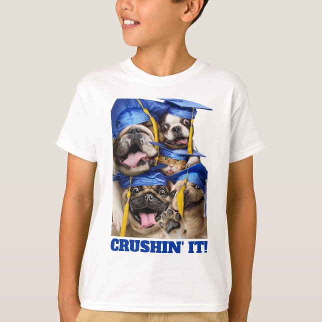 Dogs and Cat Grads in Photo Booth T-Shirt (Vorderseite)
