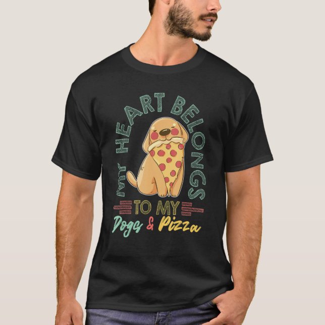Dogs And Pizza Italian Food Pizzaholics Pizza Love T-Shirt (Vorderseite)