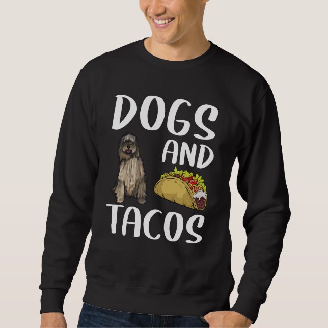 Dogs And Tacos Bergamasco Sheepdog Mexican Food Sweatshirt (Vorderseite)