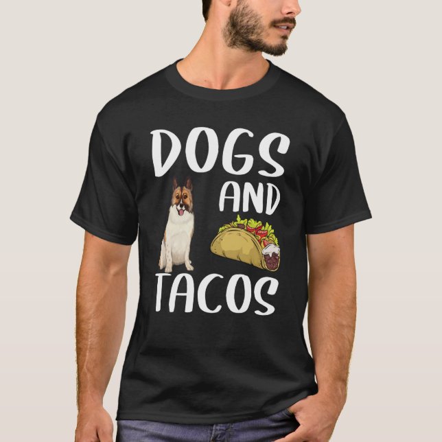 Dogs And Tacos Icelandic Sheepdog Mexican Food T-Shirt (Vorderseite)