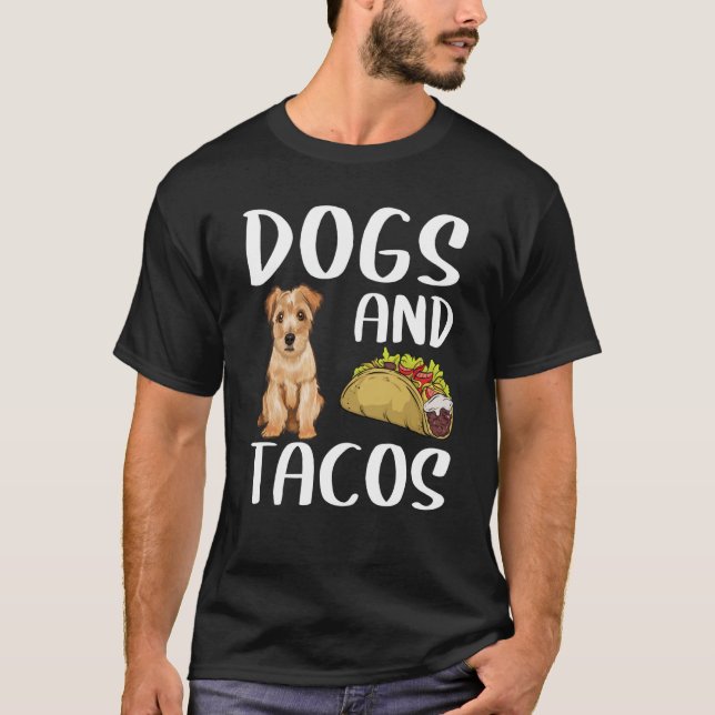 Dogs And Tacos Norfolk Terrier Mexican Food T-Shirt (Vorderseite)
