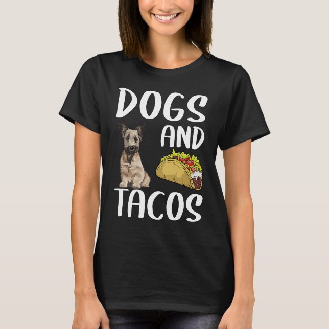 Dogs And Tacos Skye Terrier Mexican Food T-Shirt (Vorderseite)
