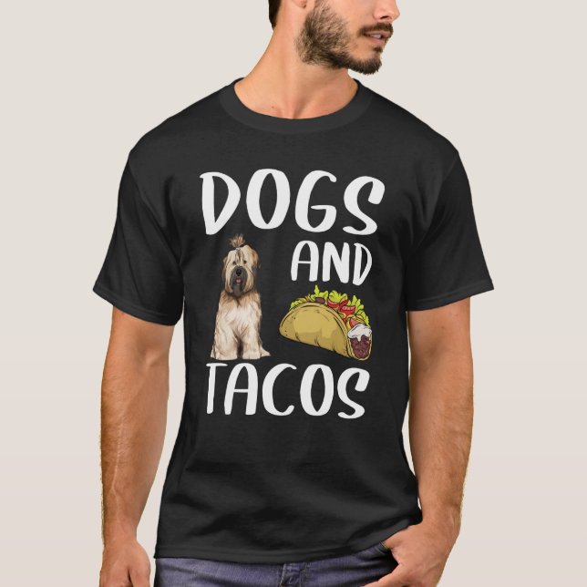 Dogs And Tacos Tibetan Terrier Mexican Food T-Shirt (Vorderseite)
