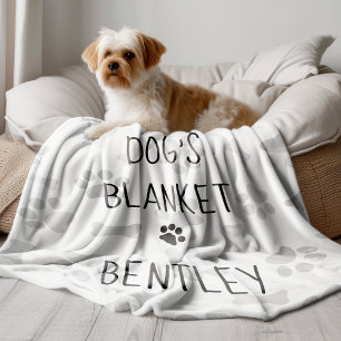 Dog's Blanket Personalisiert Paw Prints Pet Hund Fleecedecke