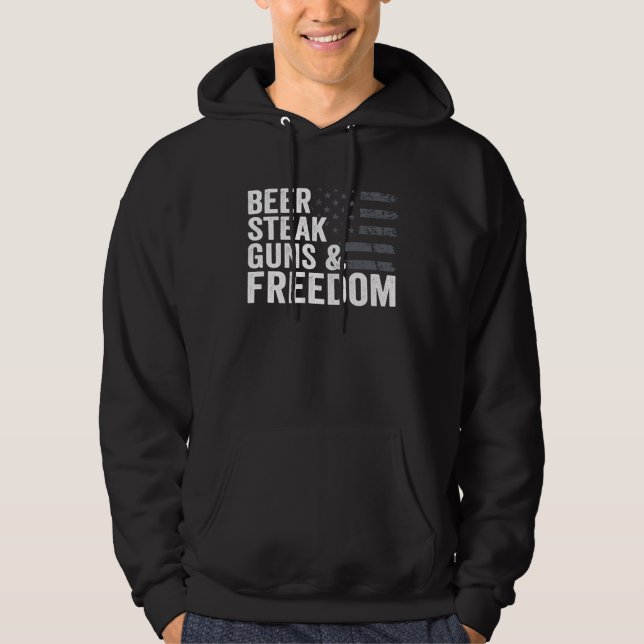 Dogs Coffee Guns & Freedom  Pro Guns USA Flag  Gun Hoodie (Vorderseite)