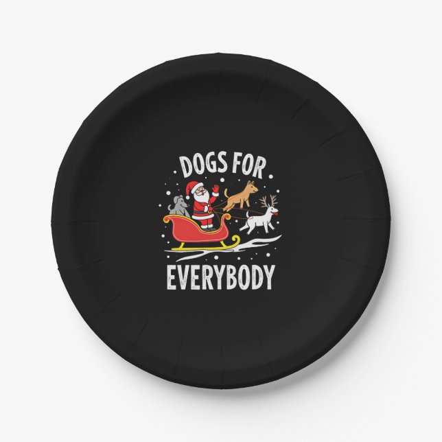 Dogs For Everybody Santa Funny Christmas Xmas (3) Pappteller (Vorderseite)