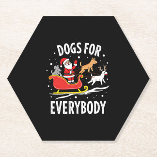 Dogs For Everybody Santa Funny Christmas Xmas (3) Untersetzer