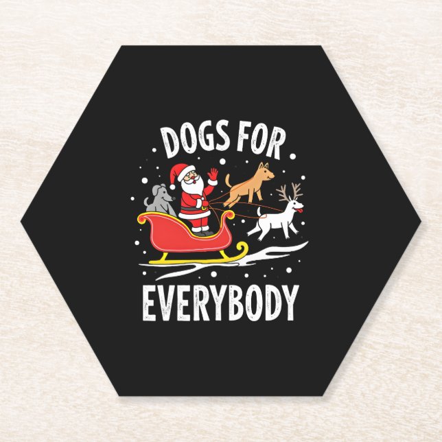 Dogs For Everybody Santa Funny Christmas Xmas (3) Untersetzer (Vorderseite)