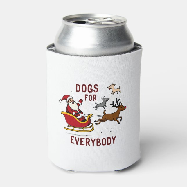 Dogs For Everybody Santa Funny Christmas Xmas Dosenkühler (Kanne Vorderseite)