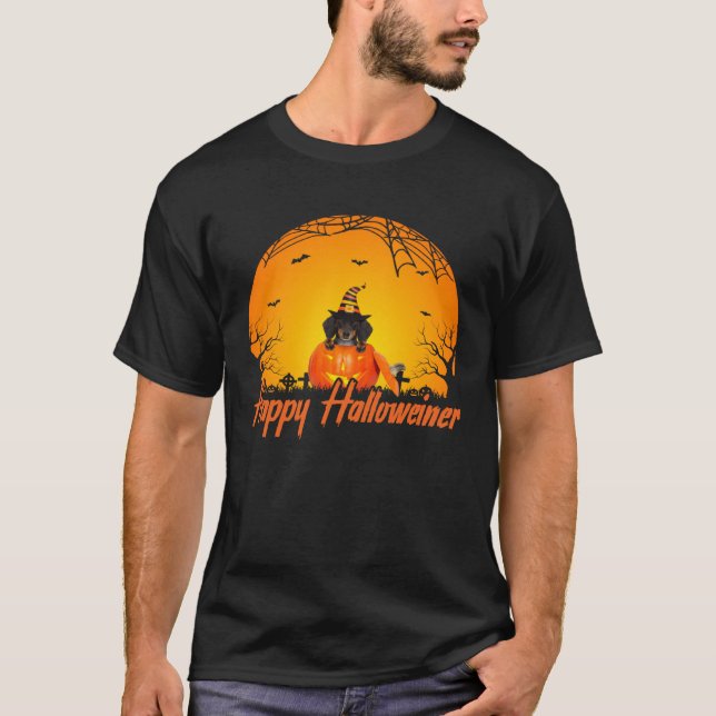 Dogs  Happy Halloweiner Dachshund Halloween T-Shirt (Vorderseite)