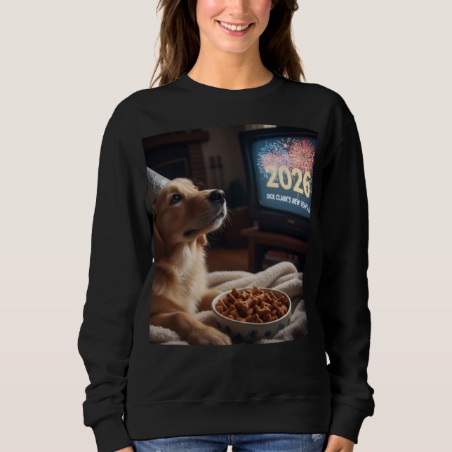 Dogs like new years too Woman's Sweat Shirt (Vorderseite)