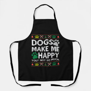 Dogs Make Me Happy Ugly Christmas Sweater Schürze