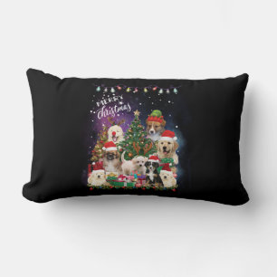 dogs Merry christmas Light Lendenkissen