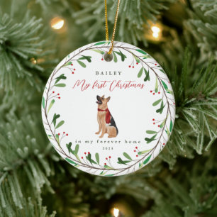 Dog's My First Christmas with Name German Shepherd Keramik Ornament