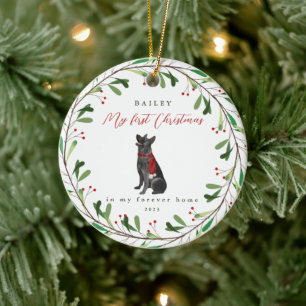 Dog's My First Christmas with Name German Shepherd Keramik Ornament