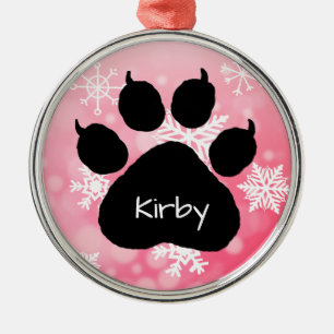 Dog's Name Personalisiert Paw Print Weihnachten Ornament Aus Metall