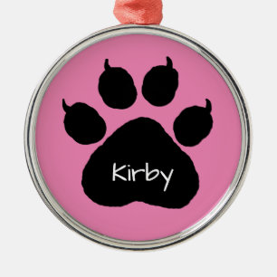 Dog's Name Personalisiert Paw Print Weihnachten Ornament Aus Metall