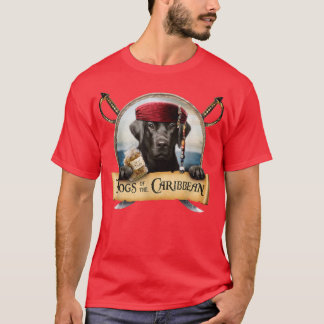 Dogs of the Caribbean  Cute Black Labrador Pirate  T-Shirt
