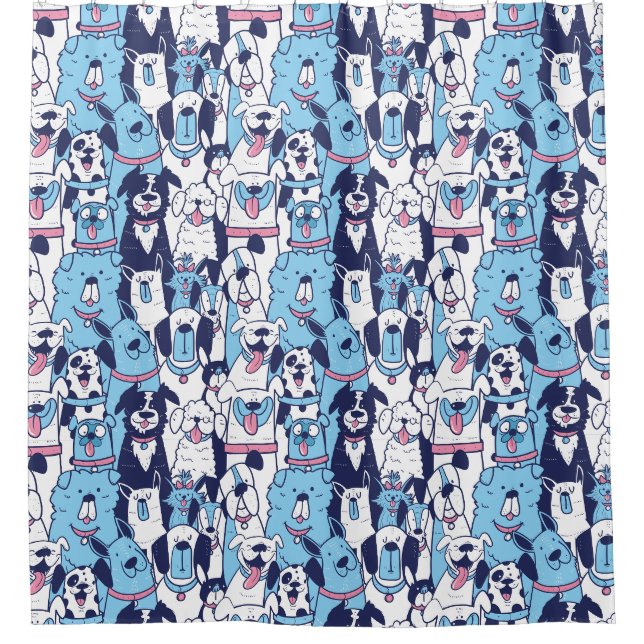 Dogs Pattern Duschvorhang (Vorderseite)