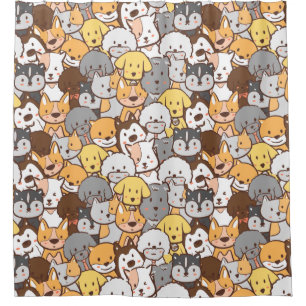 Dogs Pattern Duschvorhang