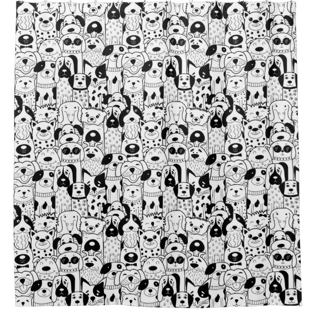 Dogs Pattern Duschvorhang (Vorderseite)