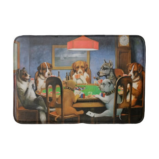 Dogs Playing Poker by Cassius Marcellus Coolidge's Badematte
