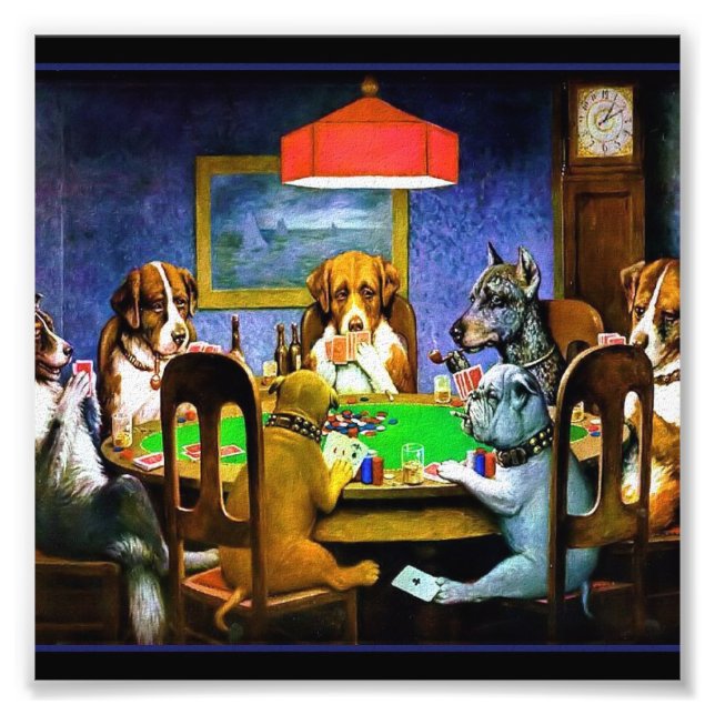 Dogs Playing Poker Fotodruck (Vorne)