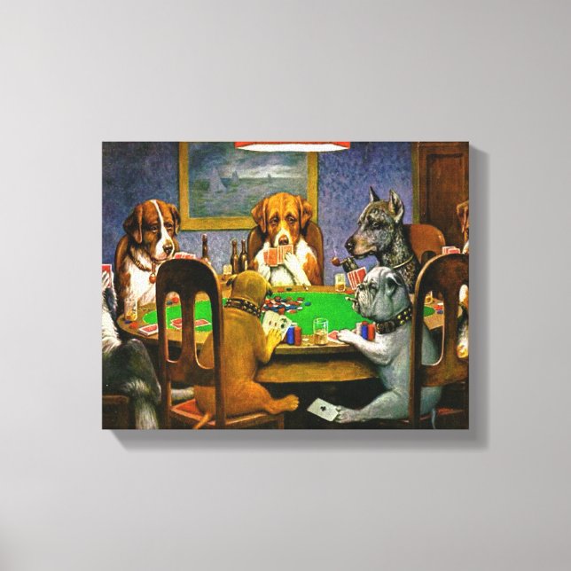 Dogs Playing Poker Leinwanddruck (Vorderseite)