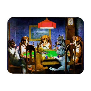 Dogs Playing Poker Magnet