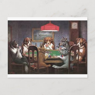Dogs Playing Poker Postkarte
