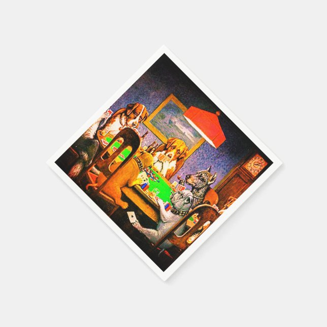 Dogs Playing Poker Serviette (Ecke)