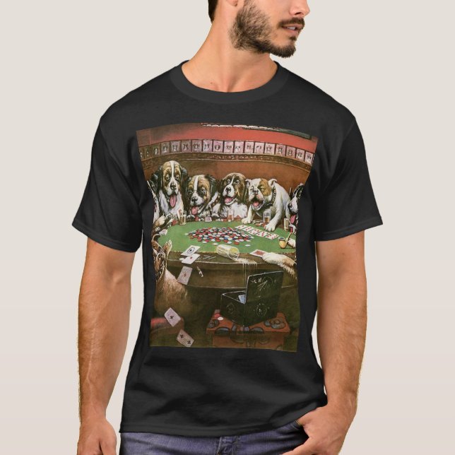Dogs Playing Poker Sympathy - Cassius Coolidge T-Shirt (Vorderseite)