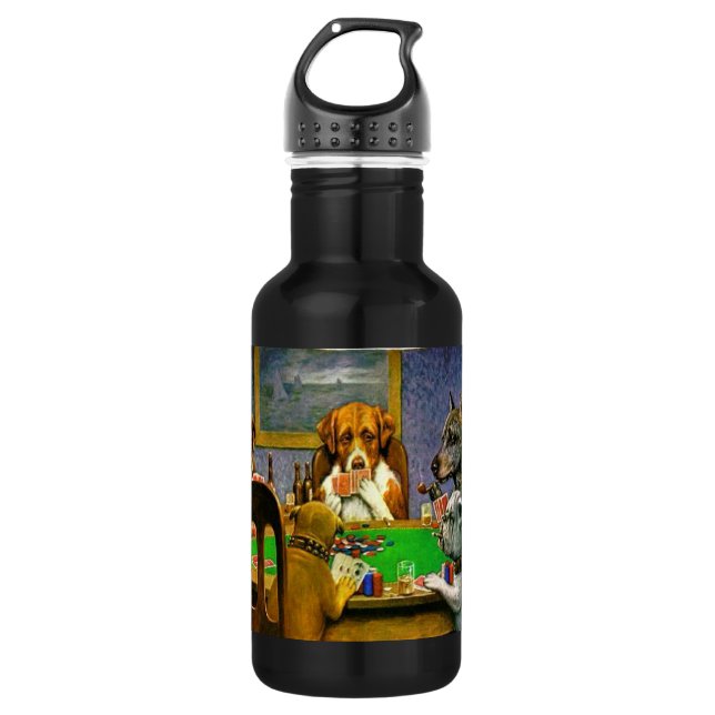 Dogs Playing Poker Trinkflasche (Vorderseite)