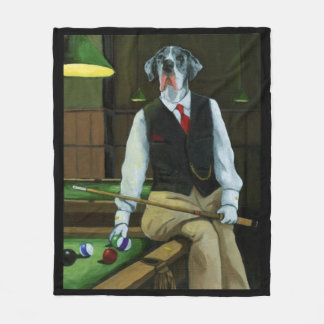 Dogs Playing Pool - Deutsche Dogge Fleecedecke