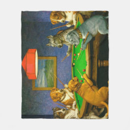 Dogs Playing Snooker Billiards Fun Spoof Fleecedecke