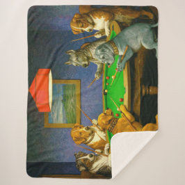 Dogs Playing Snooker Billiards Fun Spoof Sherpadecke