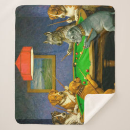 Dogs Playing Snooker Billiards Fun Spoof Sherpadecke