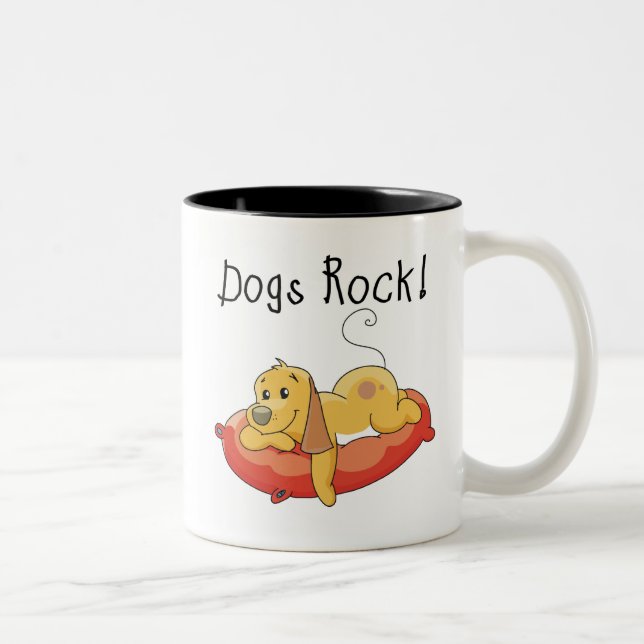 Dogs Rock Zweifarbige Tasse (Rechts)