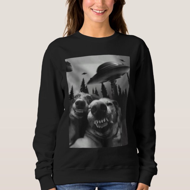 Dogs Selfie with UFOs Sweatshirt (Vorderseite)