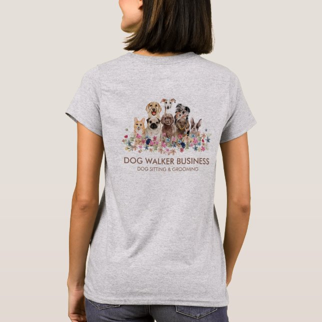 Dogs Services Double Side Groomer Walker Sitter T-Shirt (Rückseite)