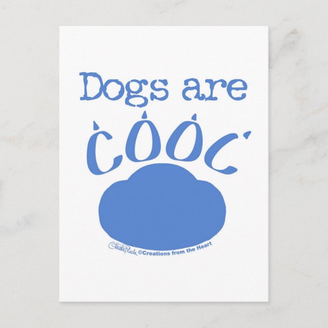 DOGS sind Cool Paw Print Postkarte (Vorderseite)